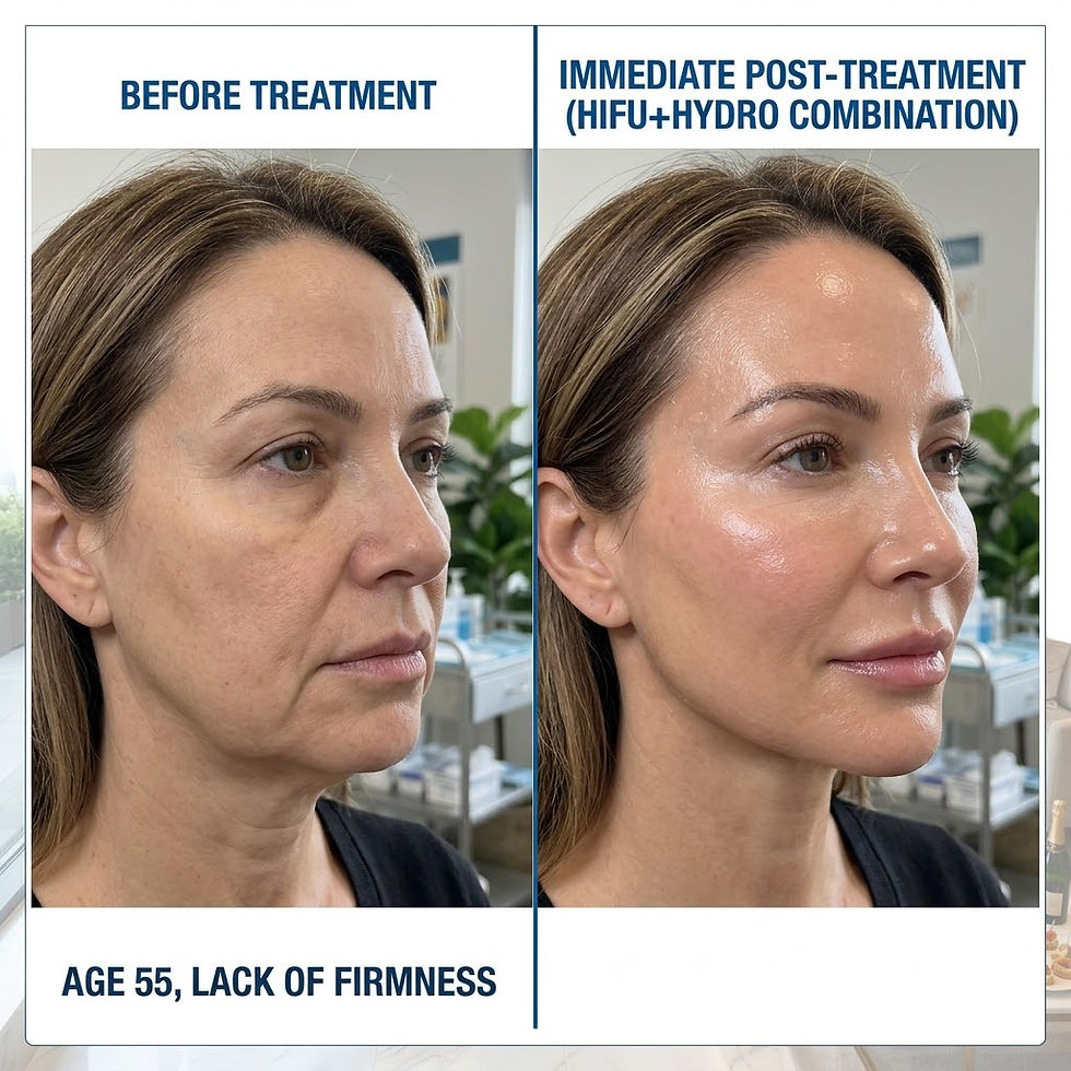 Before and after results of combination anti-aging therapy