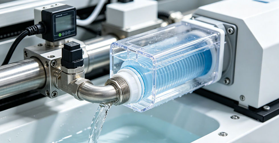 Replacing water filter in diode laser machine maintenance