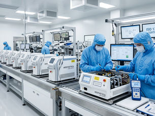 Medical device production line in an ISO-certified facility of a premier China OEM aesthetic device manufacturer.