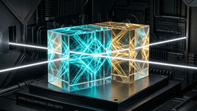 Precision interlocked acoustic crystal transducer modules with glowing multi-depth energy patterns inside a raw titanium chamber, visually representing validated direct factory quality parameters for an aesthetic equipment pilot order fleet.