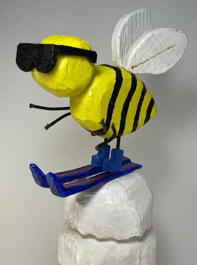 bee on skis on ice cream