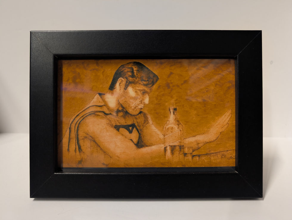 Thumbnail: A6 Printed Canvas, Framed - Pyrography