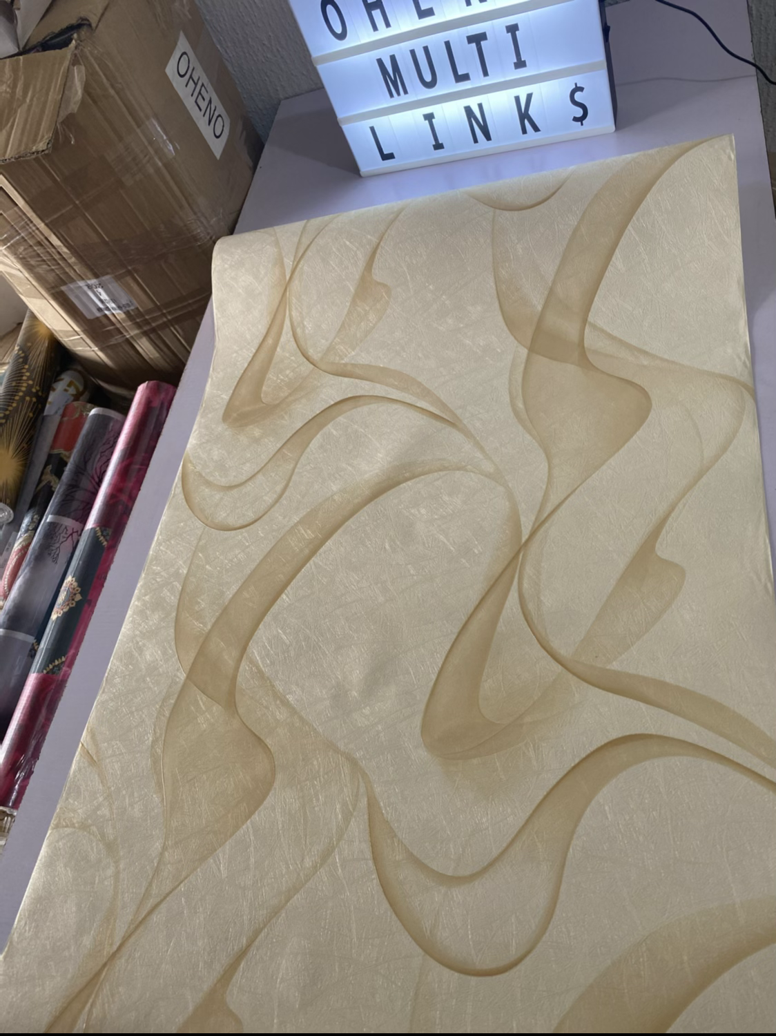 Cream wave 3D wallpaper design