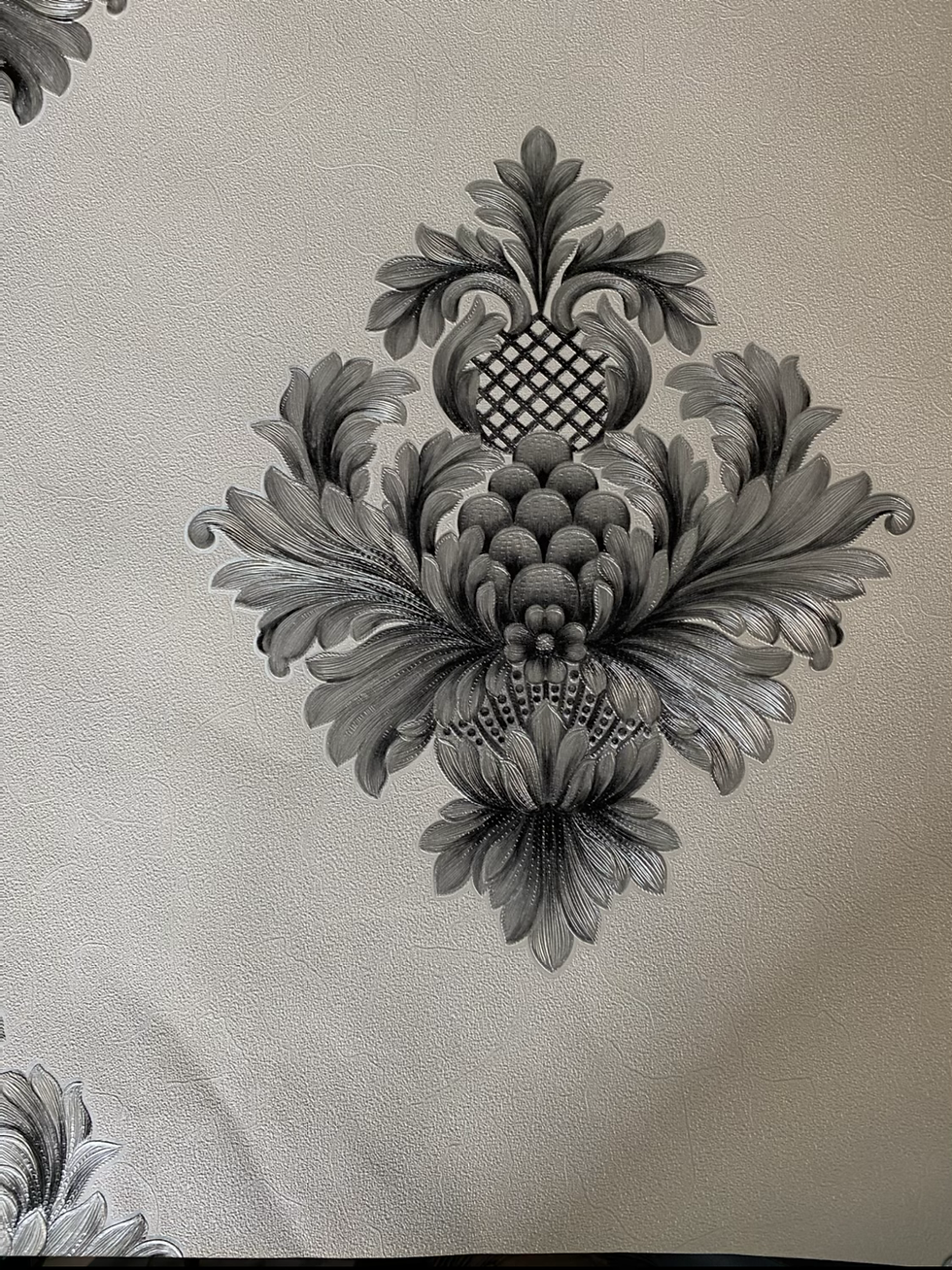 縮圖：Royal Black flowered 3D wallpaper deigns 