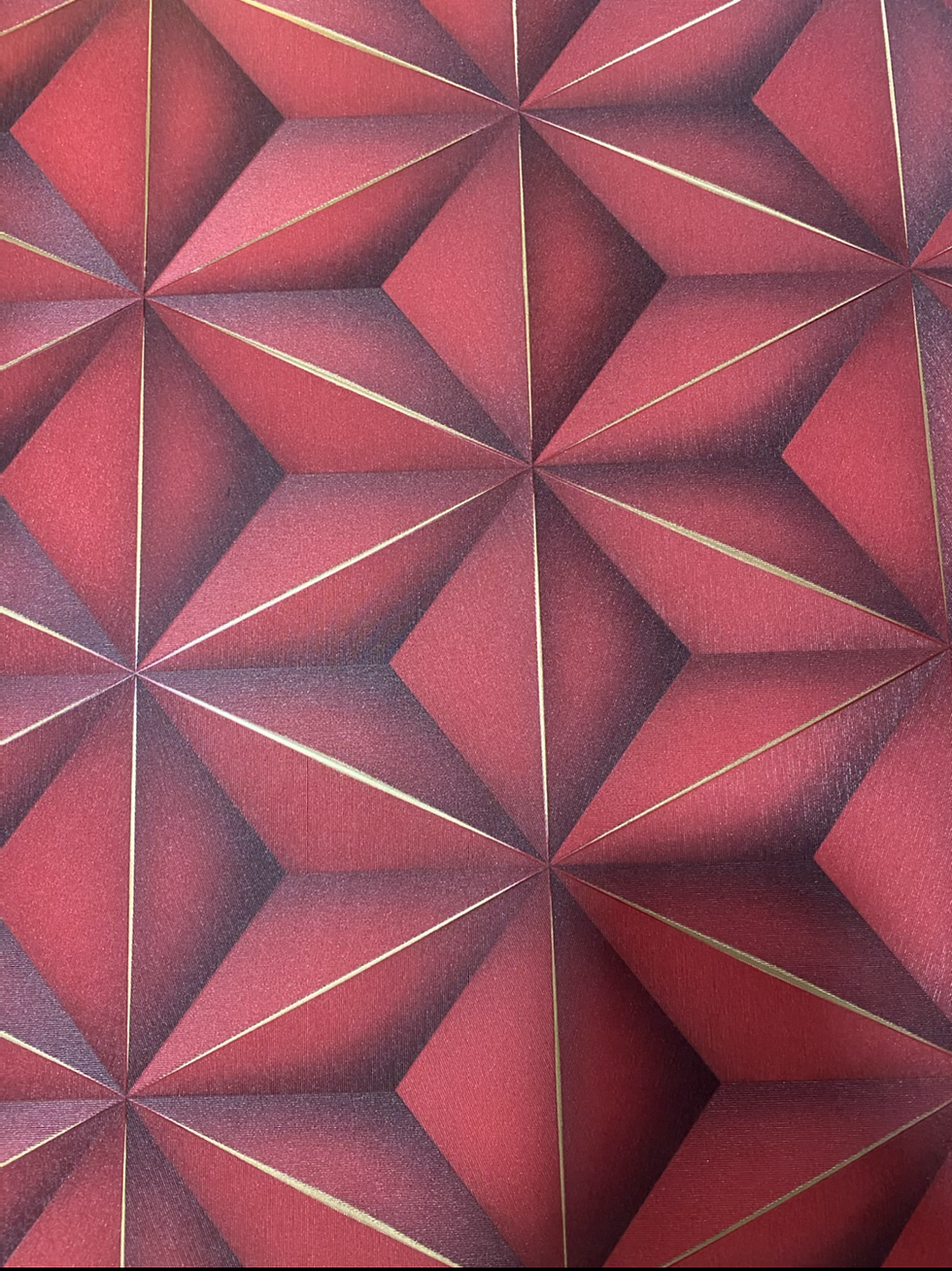 縮圖：Red Hexagonal Silver 3d design 