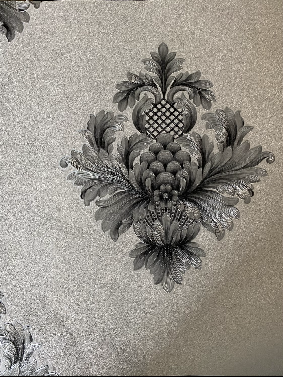 縮圖：Royal Black flowered 3D wallpaper deigns 