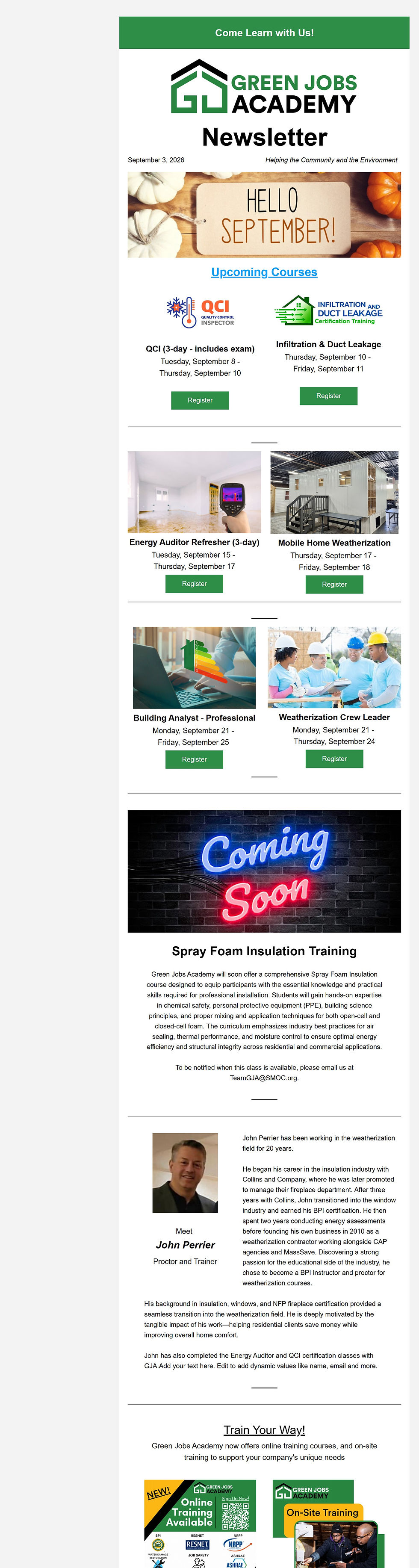 September 2026 Newsletter