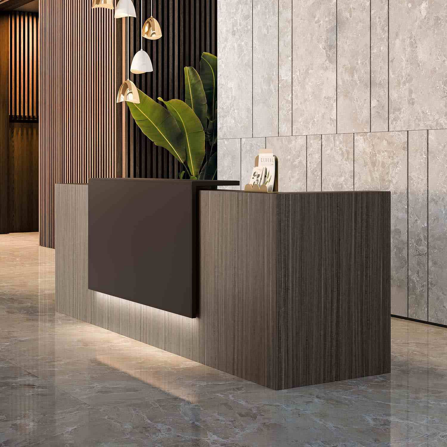 Z2 Reception Frontal Desk Wood