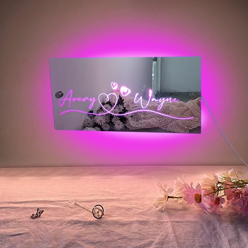 Thumbnail: Personalised Light Up Name Mirror