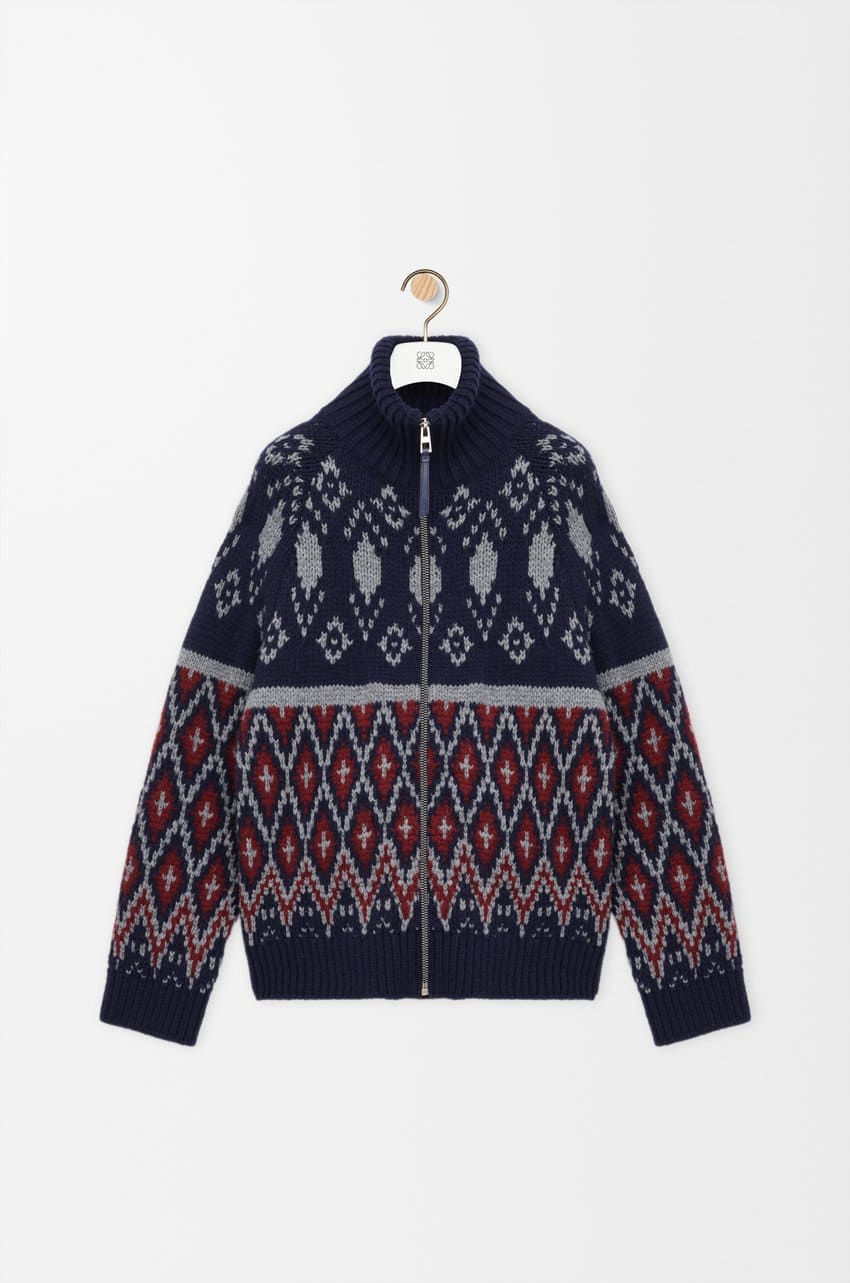 Zip-up cardigan in wool