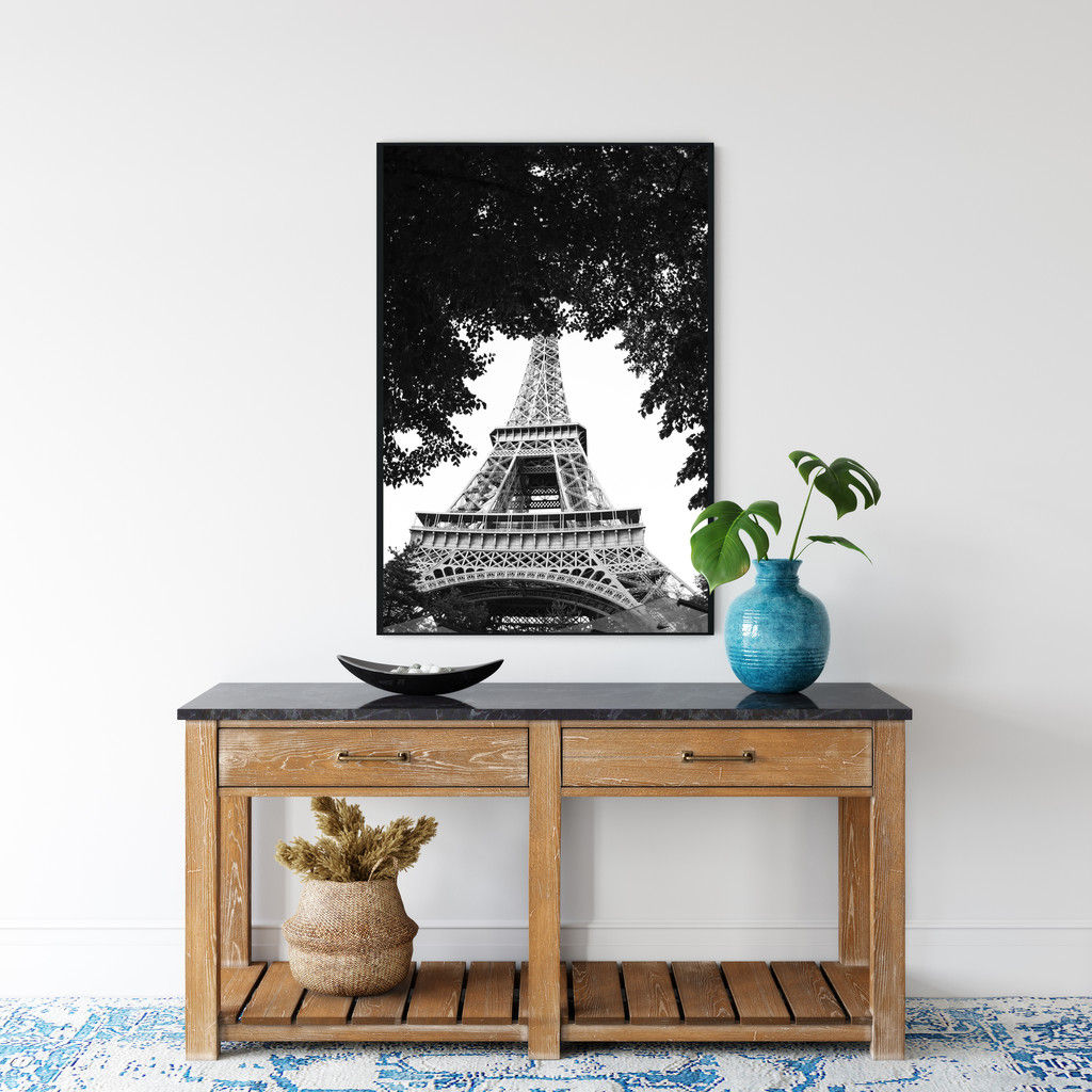 Torre Eiffel Contra plongée Preto e Branco