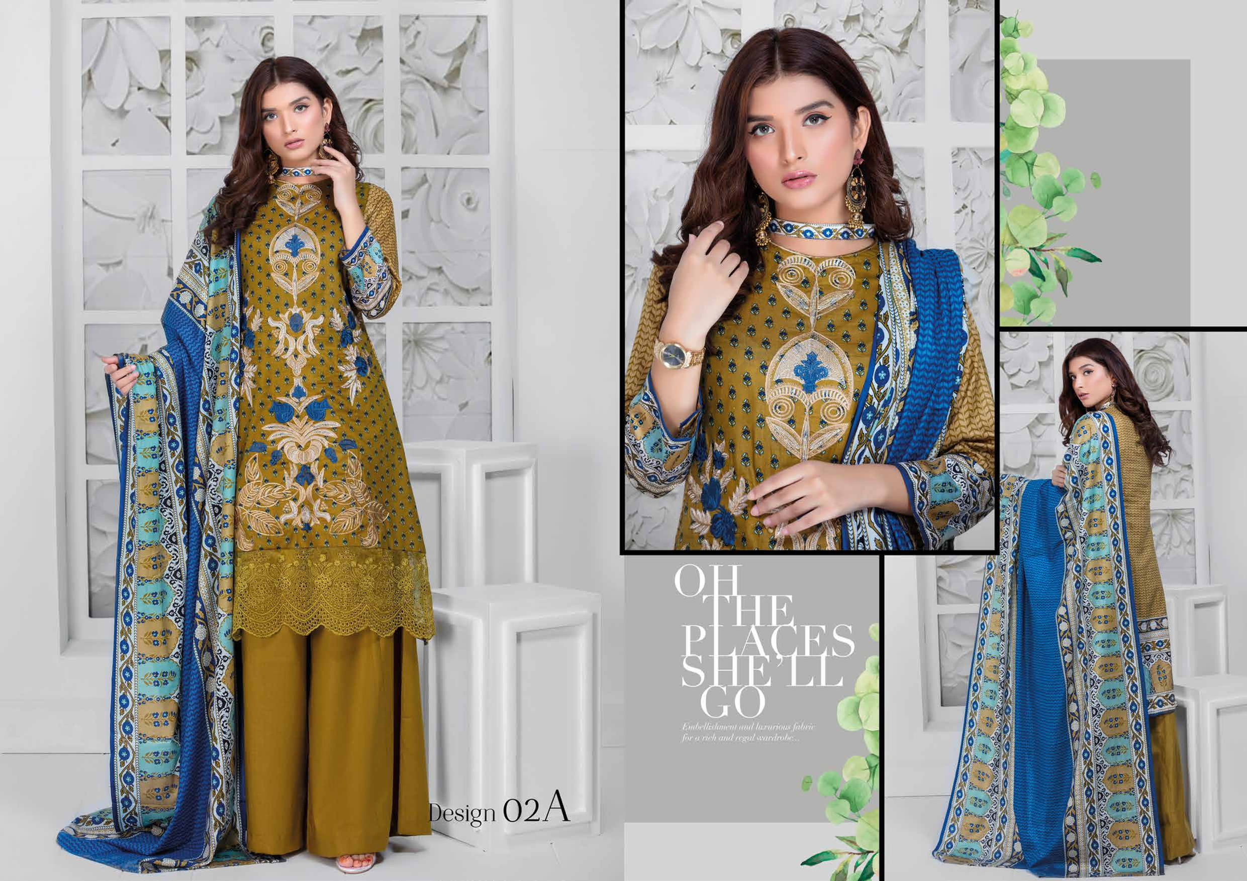 Zara Sara Embroidery Lawn with Lawn Dupatta 02A