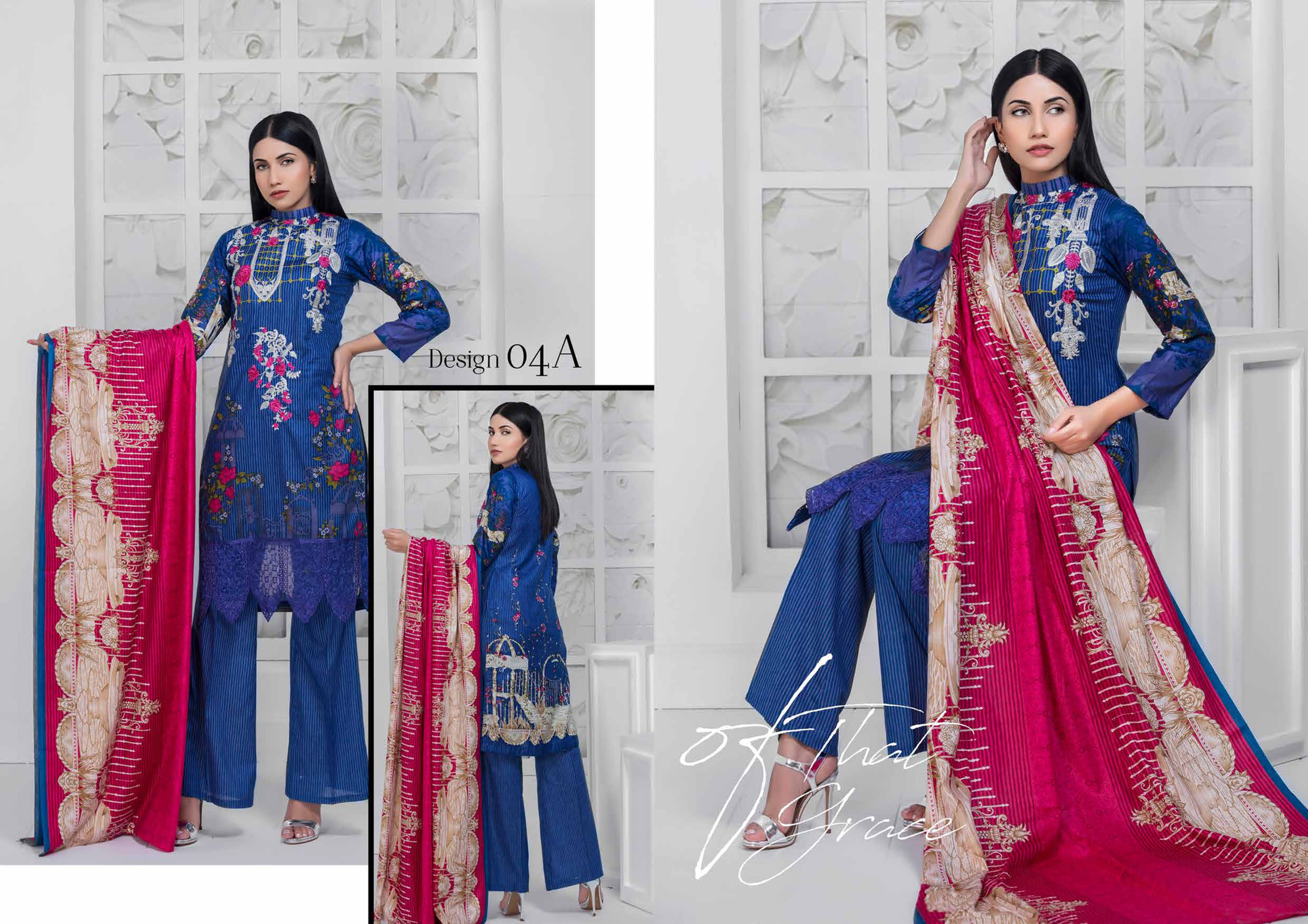 Zara Sara Embroidery Lawn with Lawn Dupatta 04A