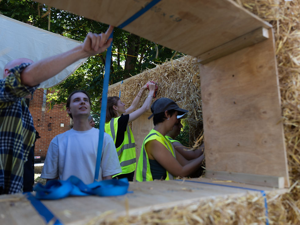 Building a straw bale wall