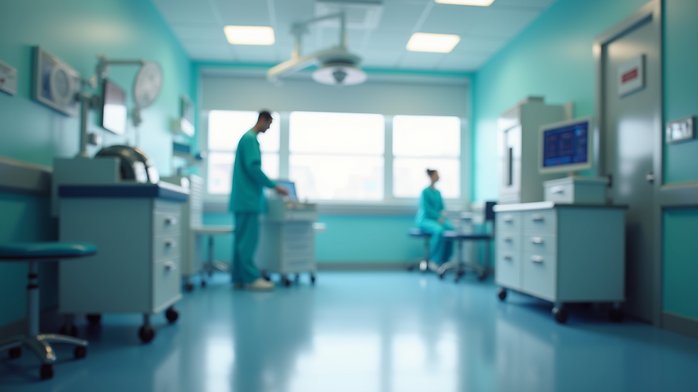 Eye-level view of a modern hospital room with advanced medical equipment