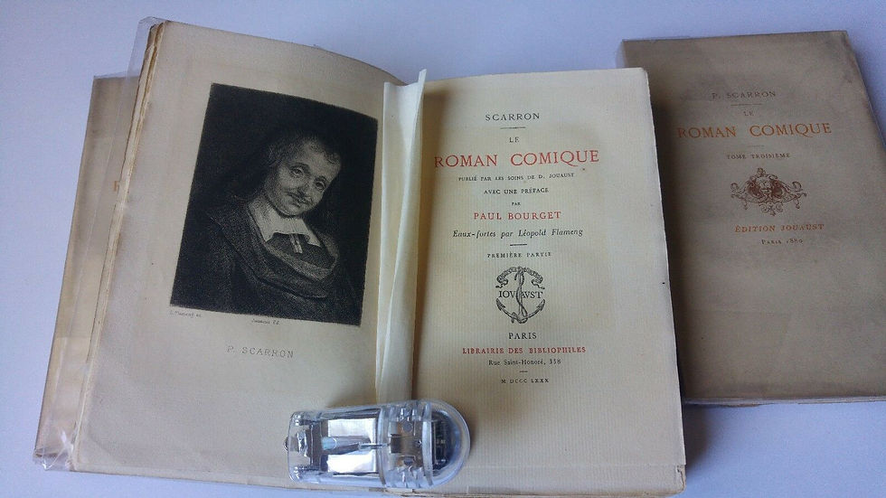 Miniature : SCARRON P. Le Roman Comique 3 tomes Jouaust 1880 P. Bourget L. Flameng C P B A._