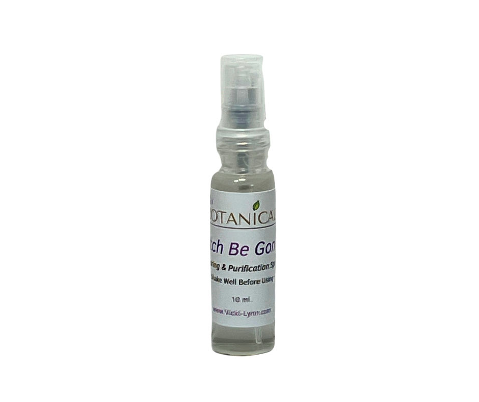 Travel sized bottle of Bitch Be Gone purification spray