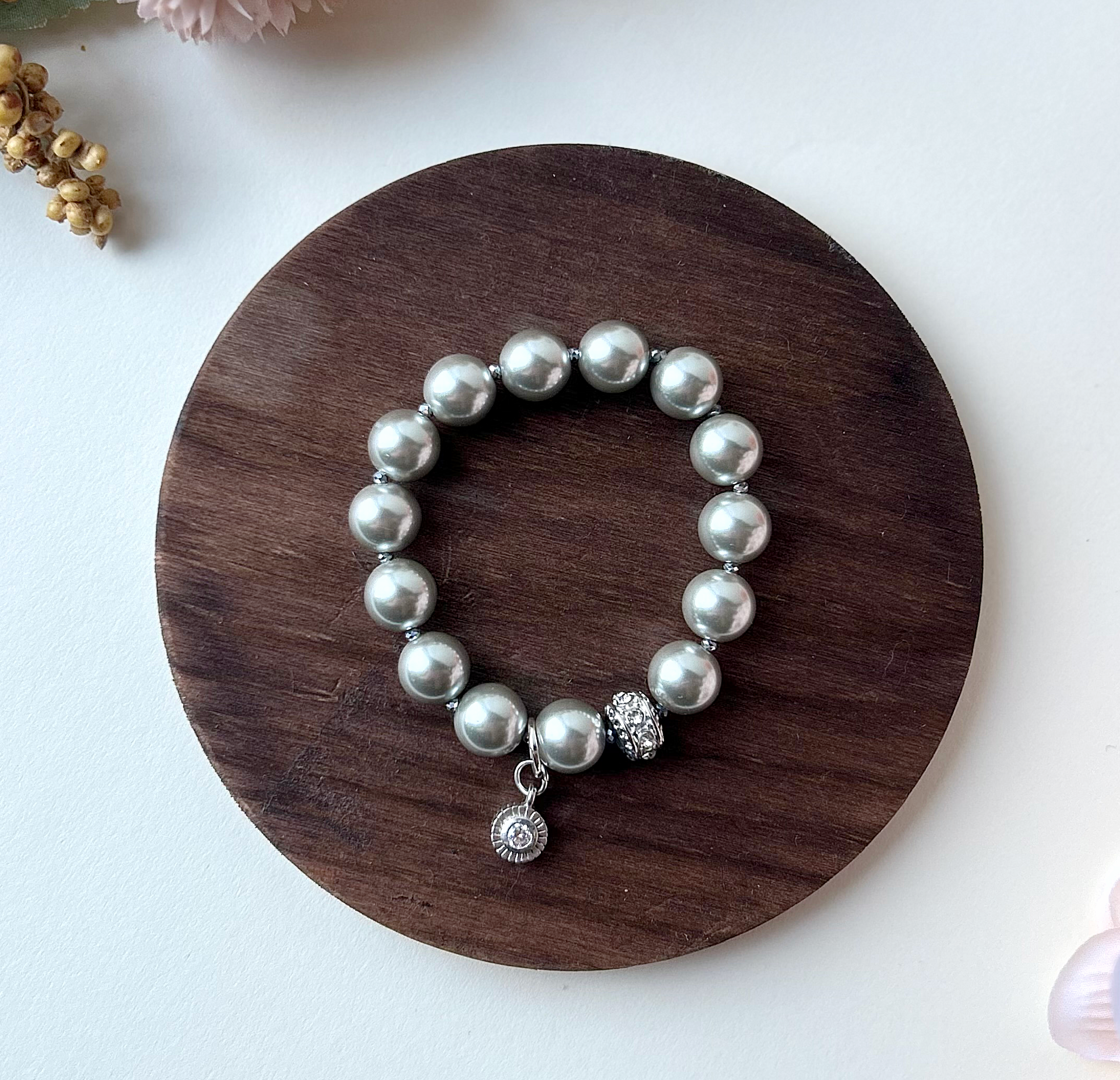 Icy Pearl and Crystal Stacker Bracelet