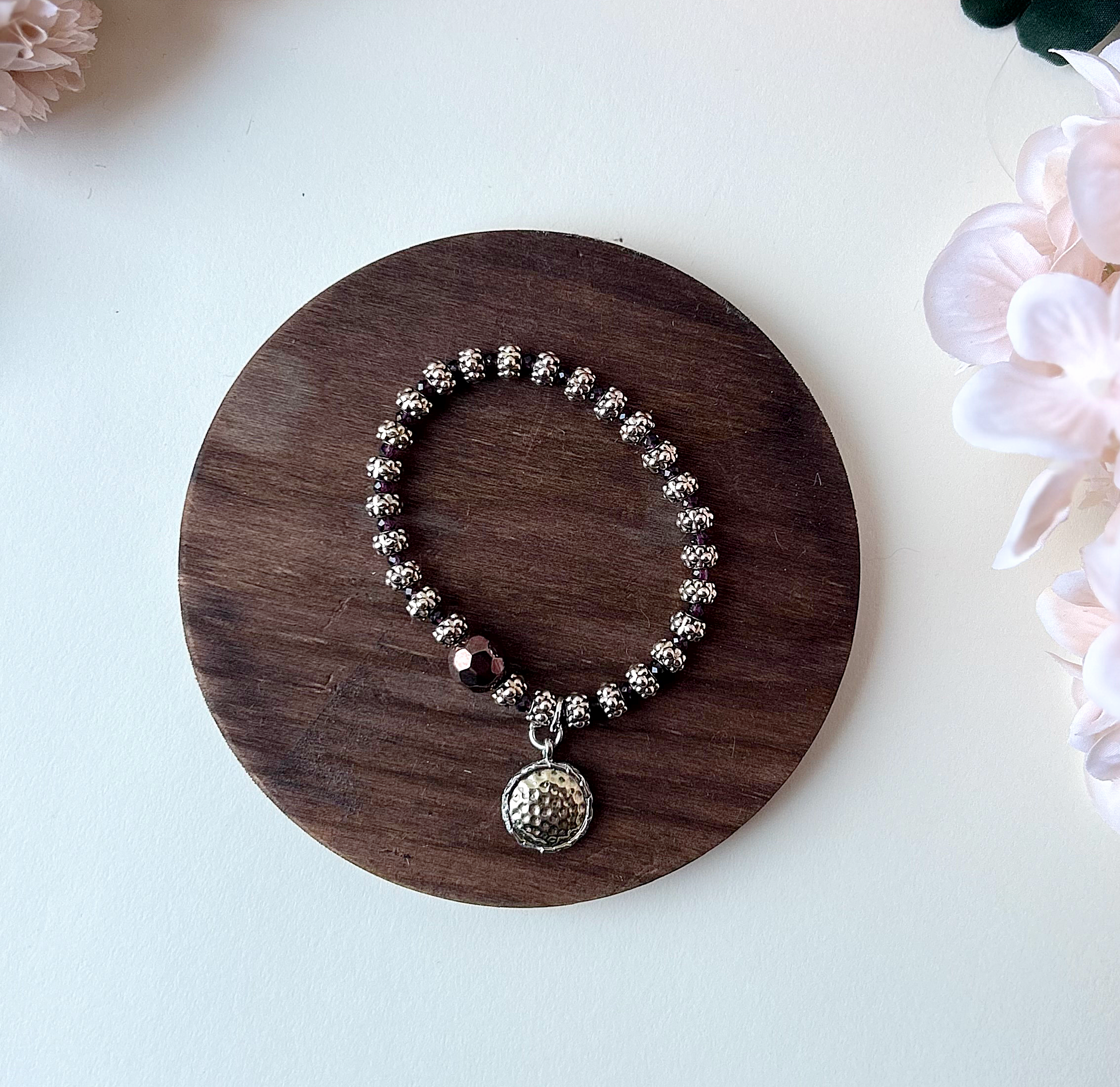 Steel and Bronze Stacker Bracelet