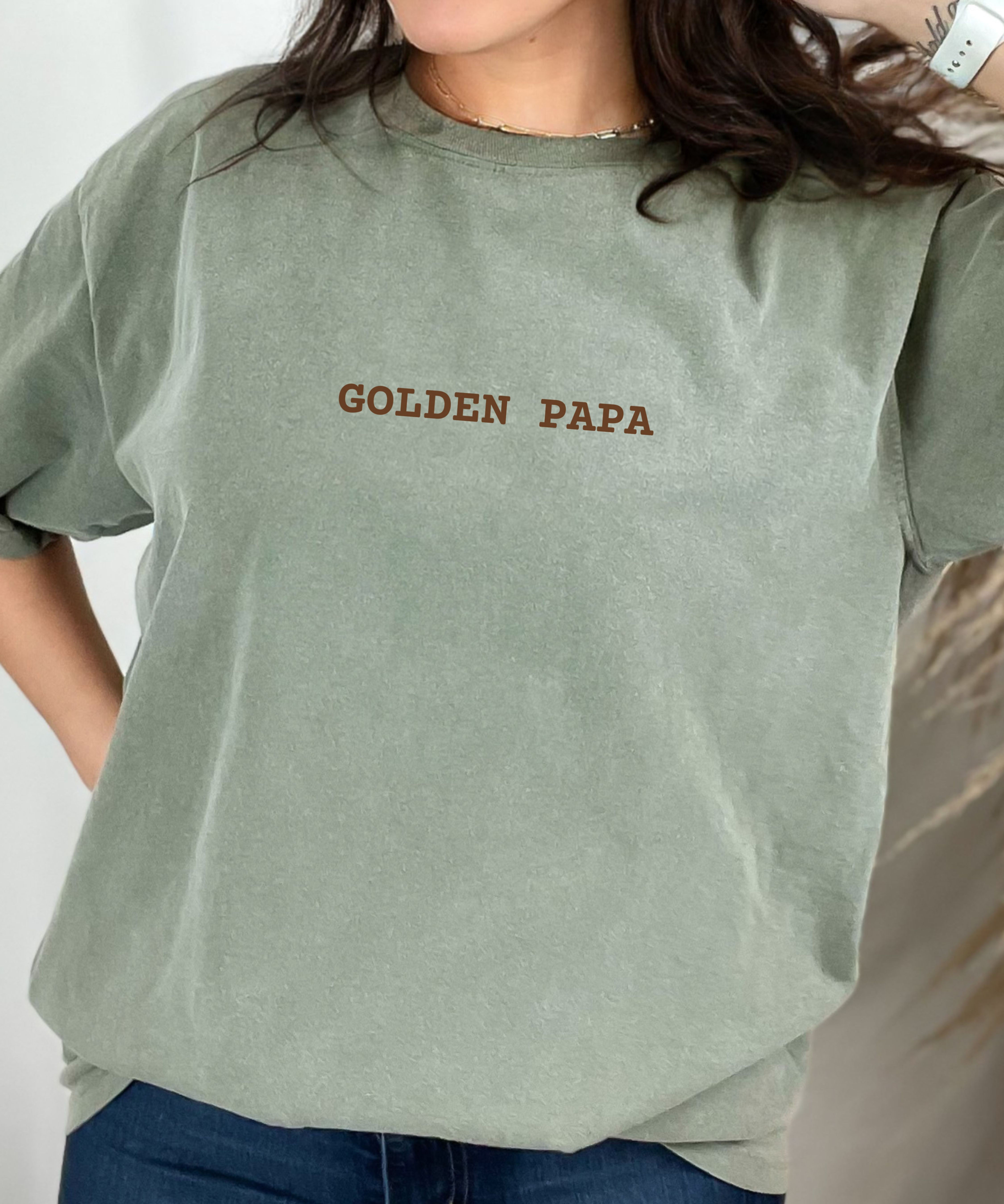 Golden Papa Tee, Gift for Father's Day, Birthday Gift, Stylish Dad Shirt