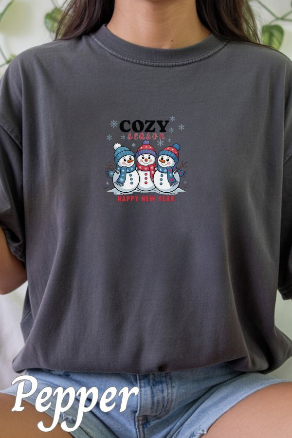 Thumbnail: Cozy Season Snowman T-Shirt — Happy New Year Holiday Tee