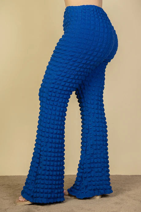 Thumbnail: Plus Size Bubble Fabric Flare Pants    
