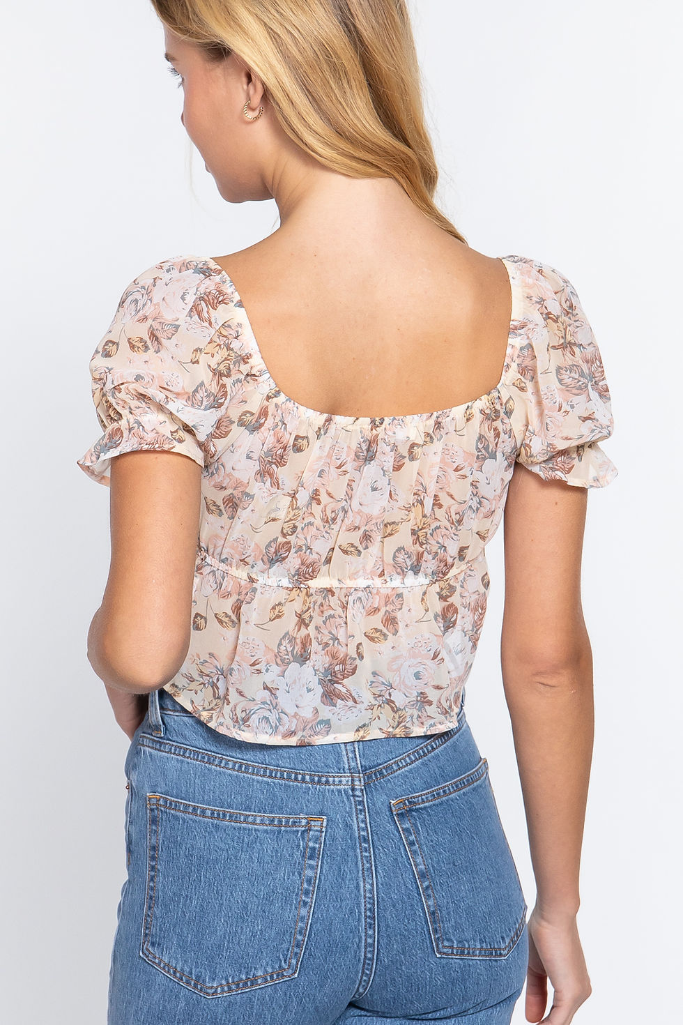 Thumbnail: Short Slv Front Tie Print Woven Top           