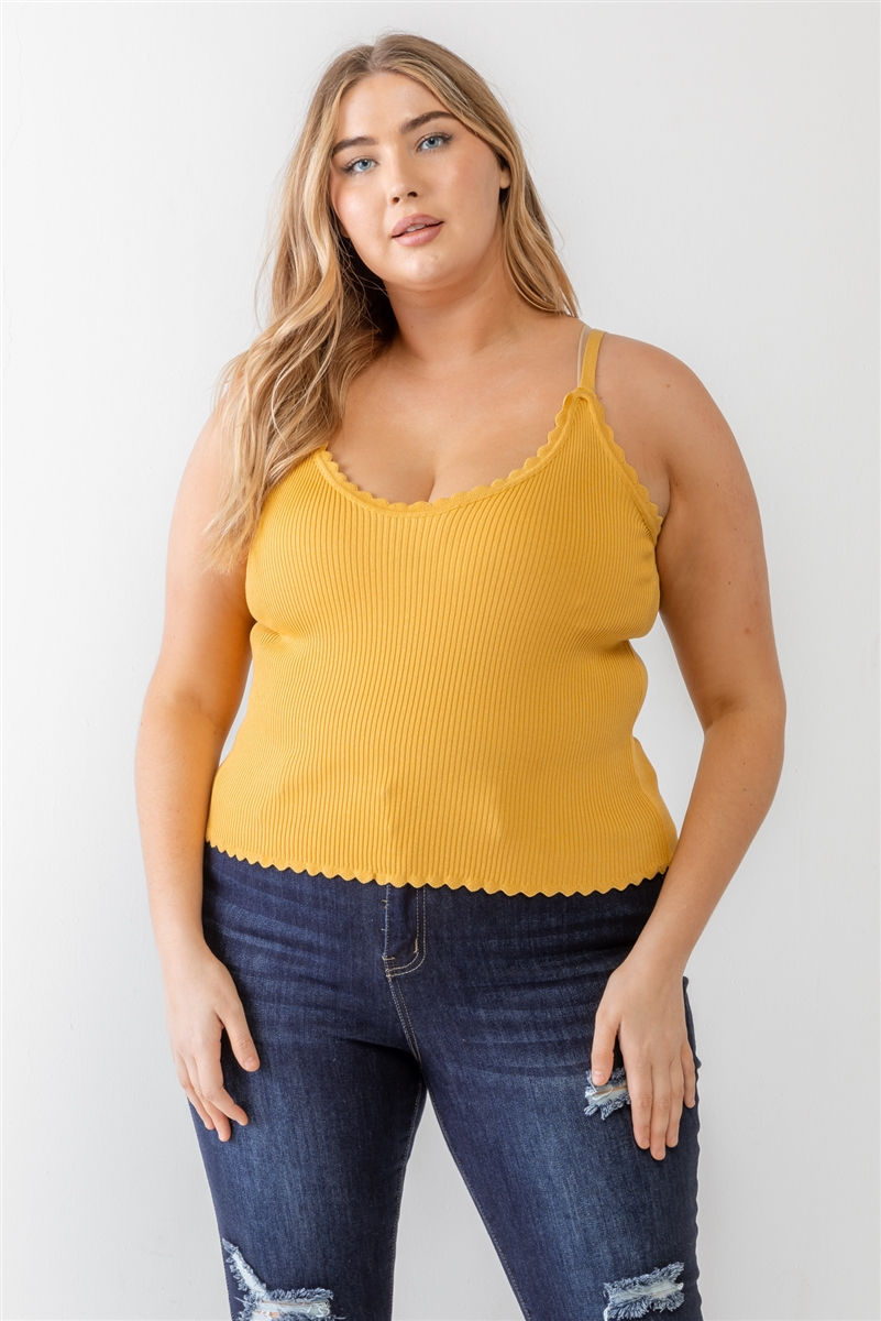 Thumbnail: Plus Ribbed Ruffle Tank Top