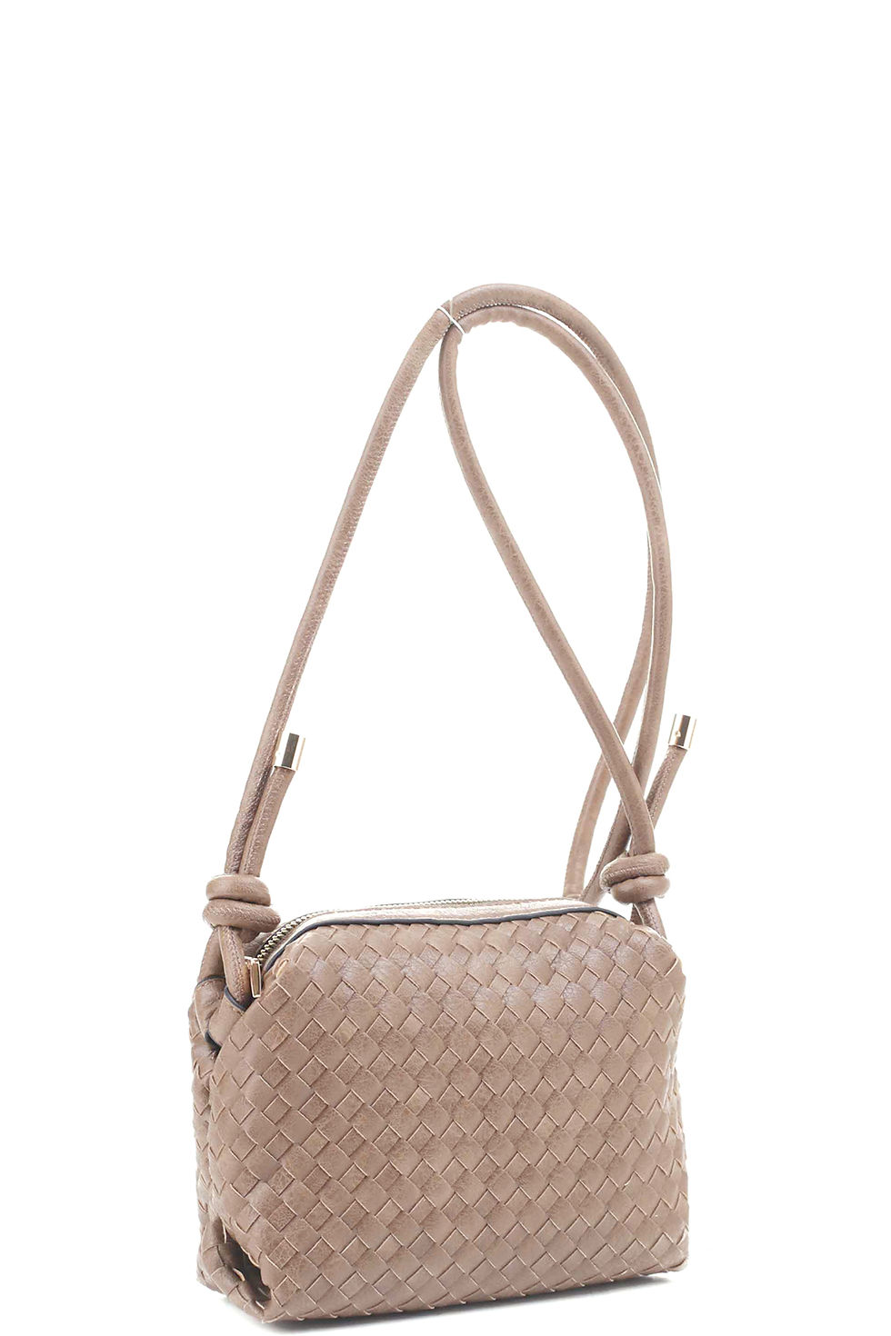 Thumbnail: Braid Texture Zipper Crossbody Bag