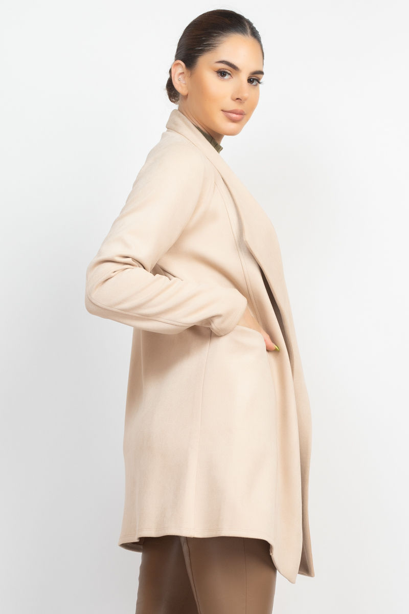 Thumbnail: Open Front Suede Blazer