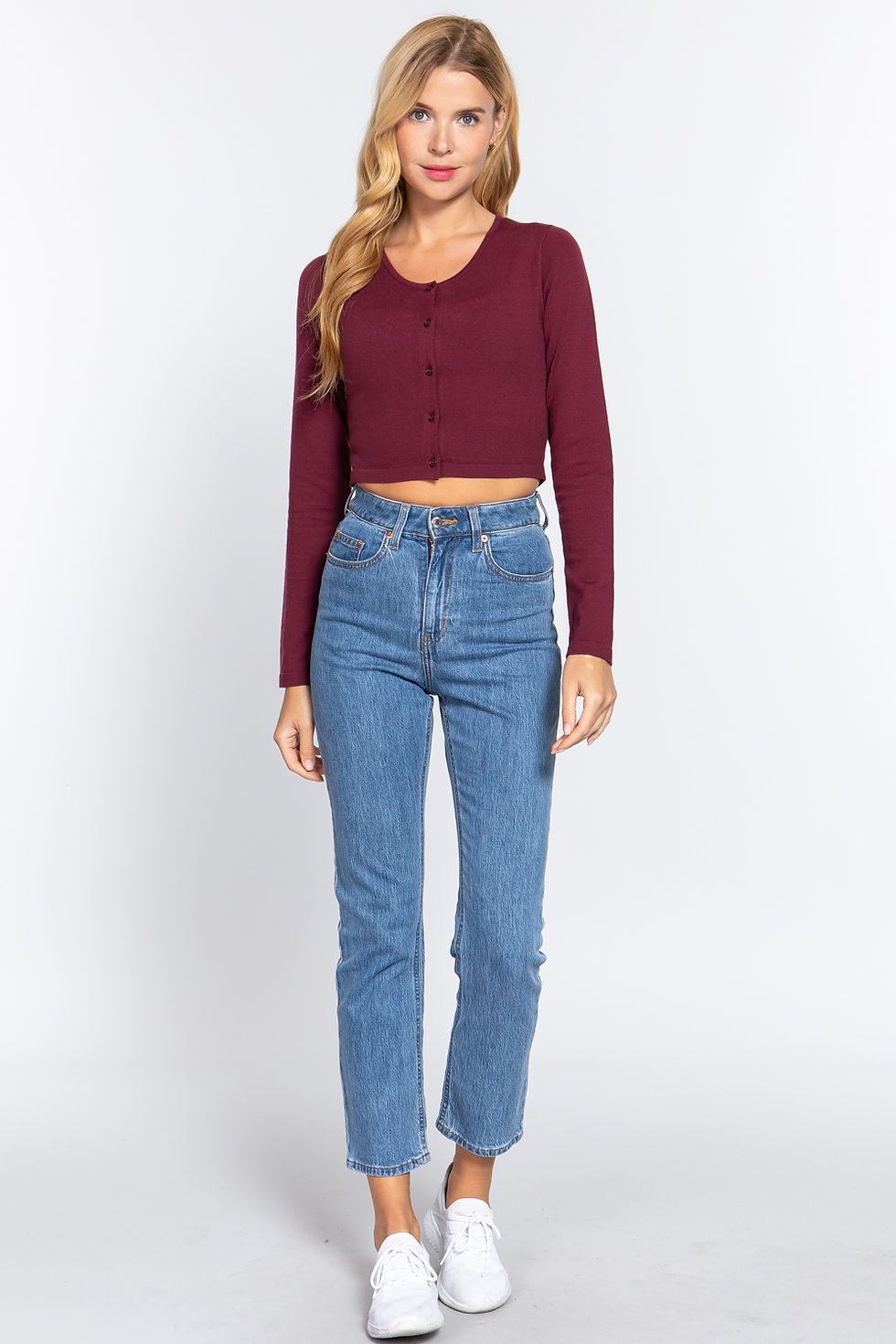 Thumbnail: Long Slv Round Neck Viscose Sweater
