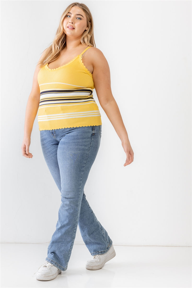 Thumbnail: Plus Ribbed Ruffle Tank Top