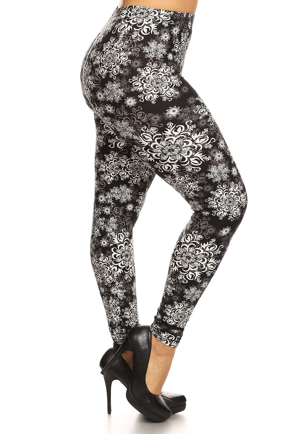 Thumbnail: Plus Size Abstract Print, Full Length Leggings In A Slim Fitting Style With ...