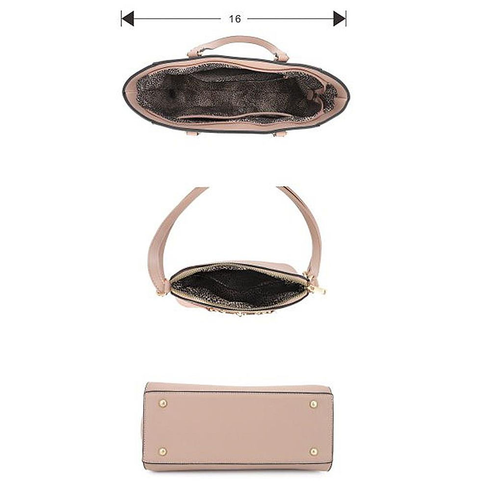 Thumbnail: 2in1 Smooth Matching Shoulder Tote Bag With Crossbody Set
