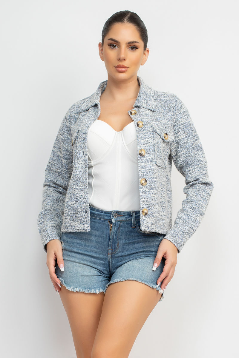 Thumbnail: Plaid Button-down Tweed Jacket