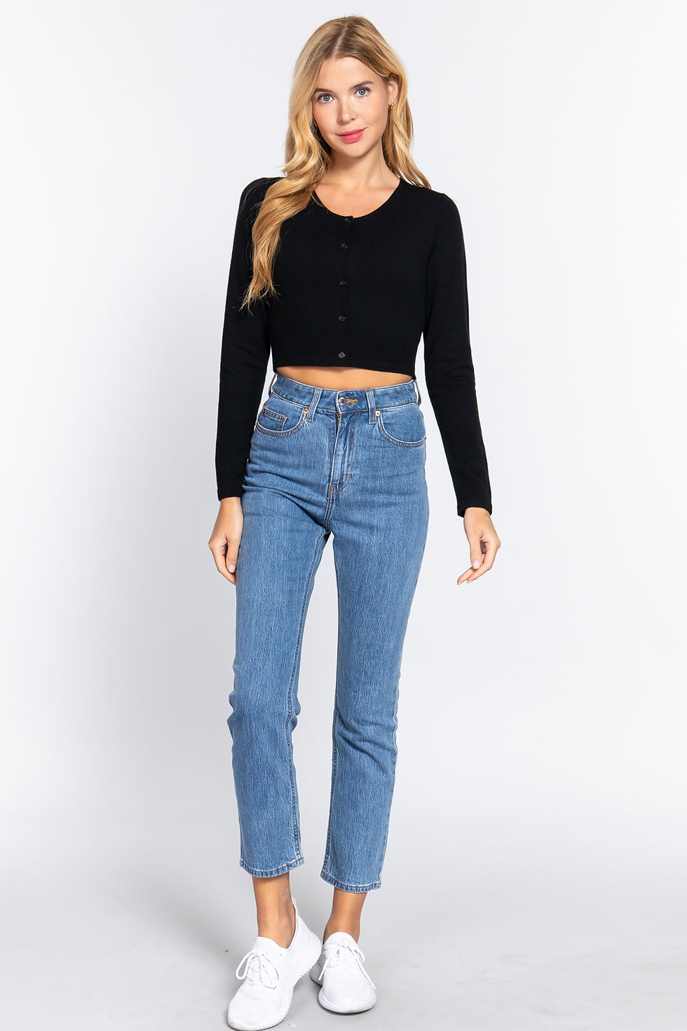 Thumbnail: Long Slv Round Neck Viscose Sweater