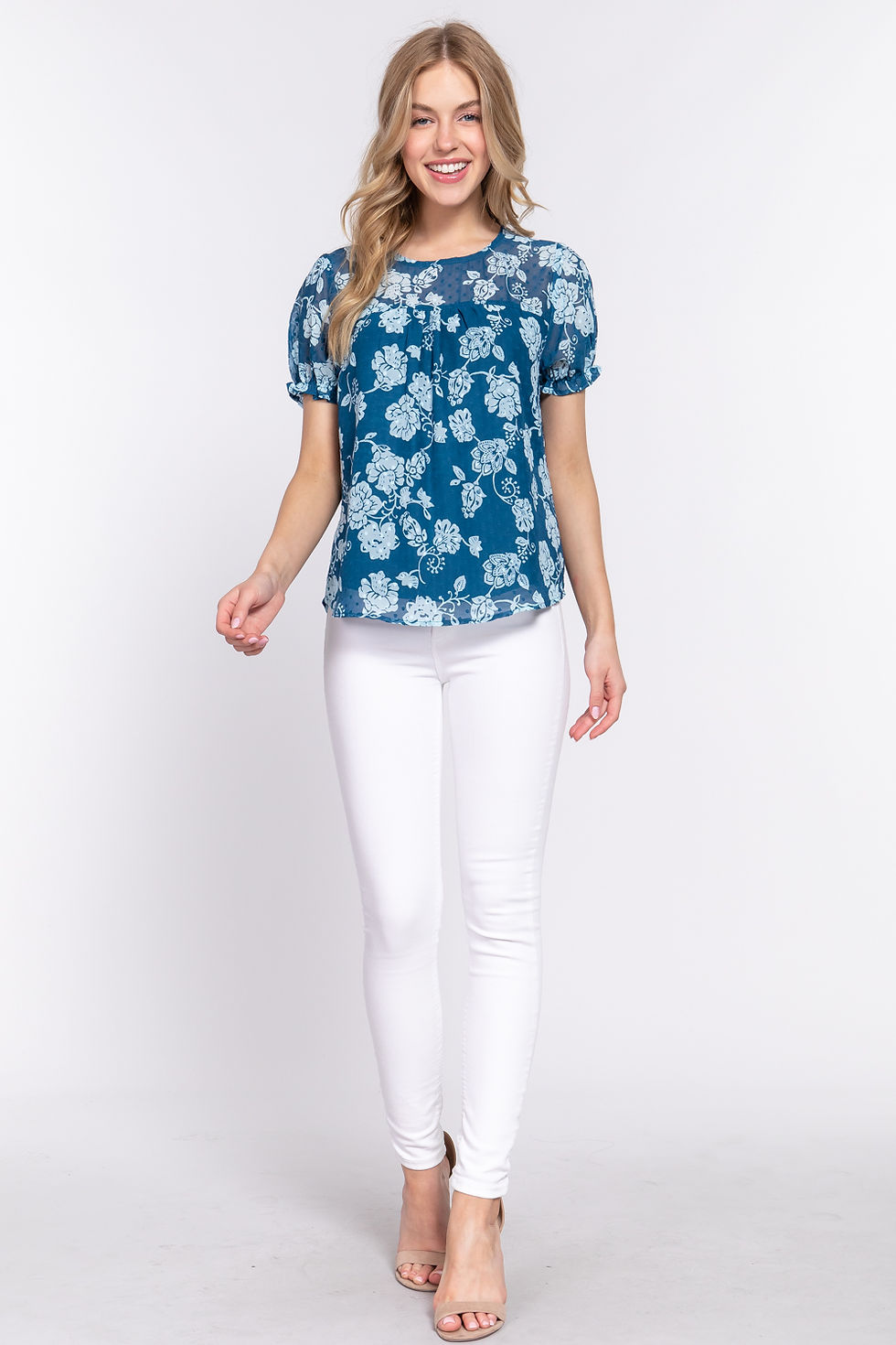Thumbnail: Short Slv Print Clip Dot Blouse         