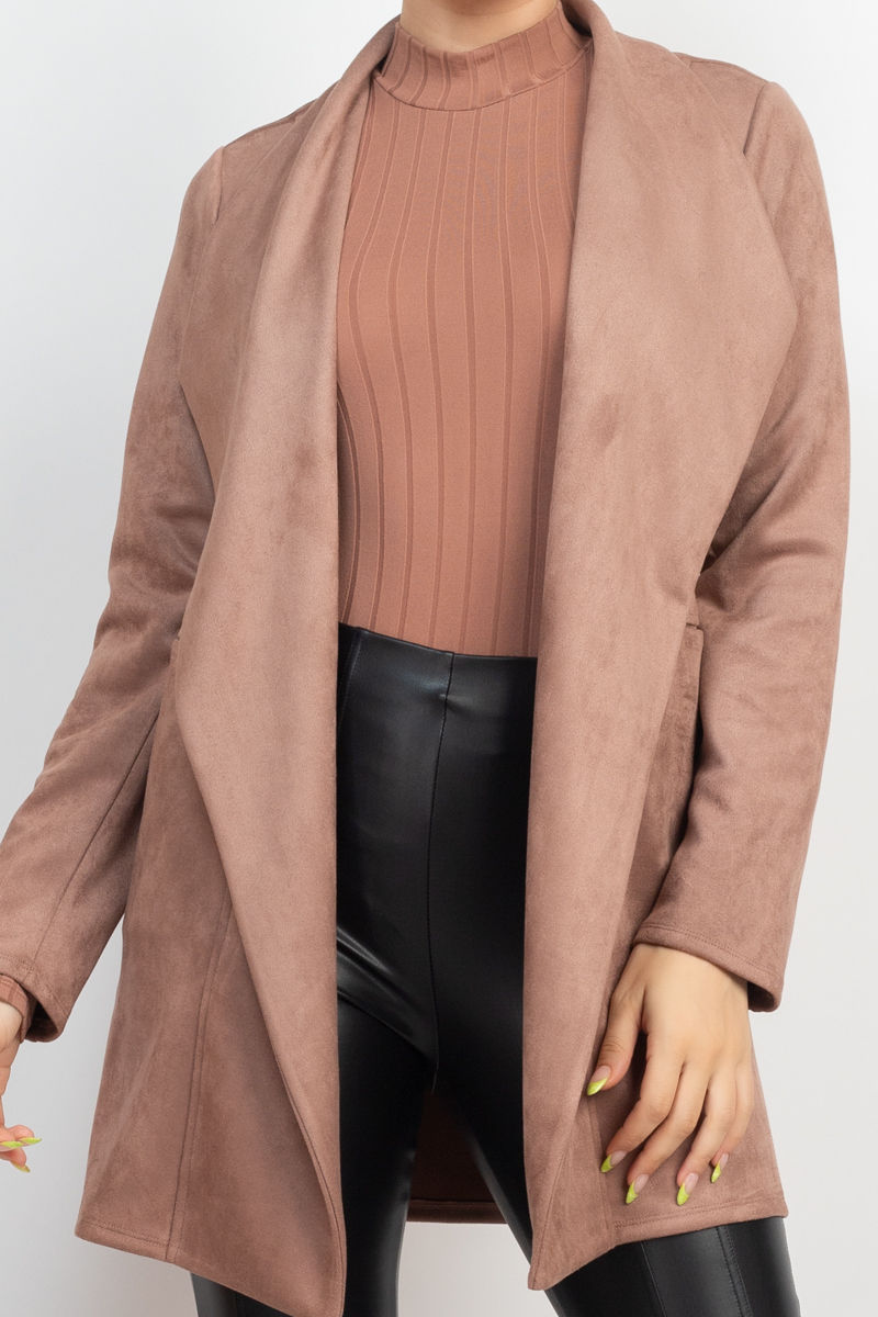 Thumbnail: Open Front Suede Blazer