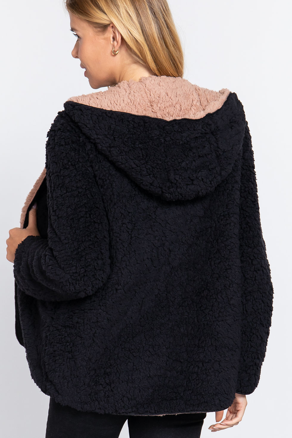 Thumbnail: Hoodie Faux Fur Reversible Jacket        