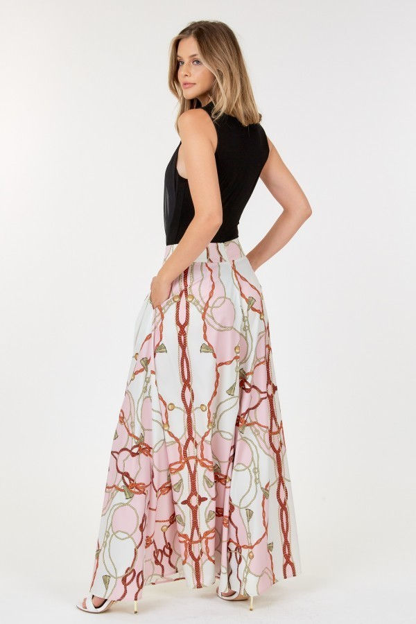 Thumbnail: High Waist Wide Leg Printed Palazzo Pants