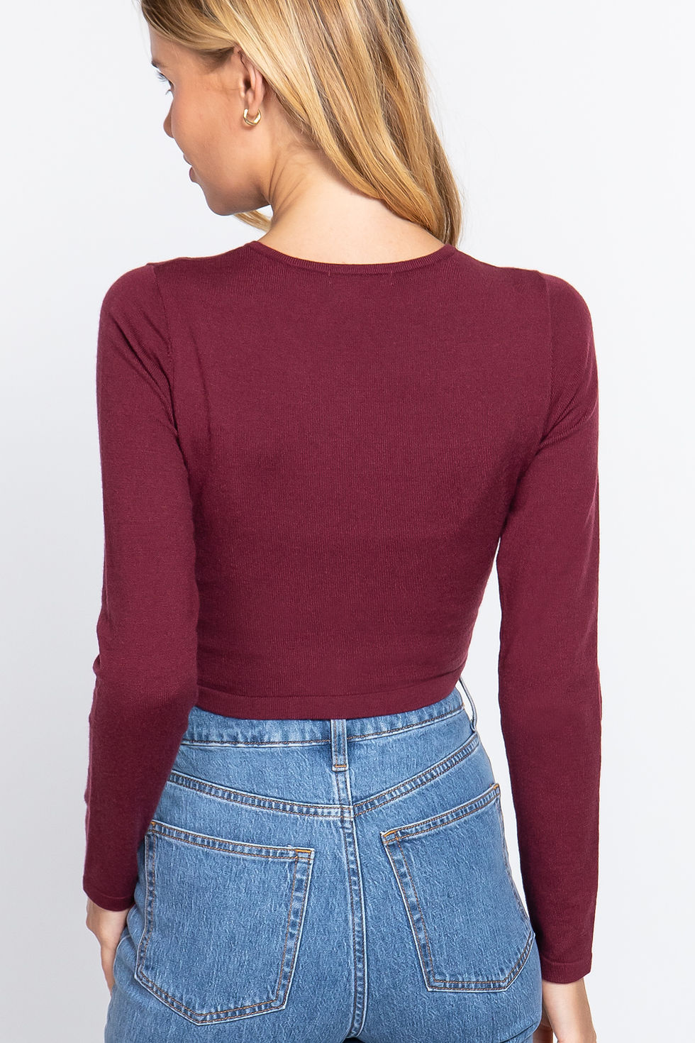 Thumbnail: Long Slv Round Neck Viscose Sweater