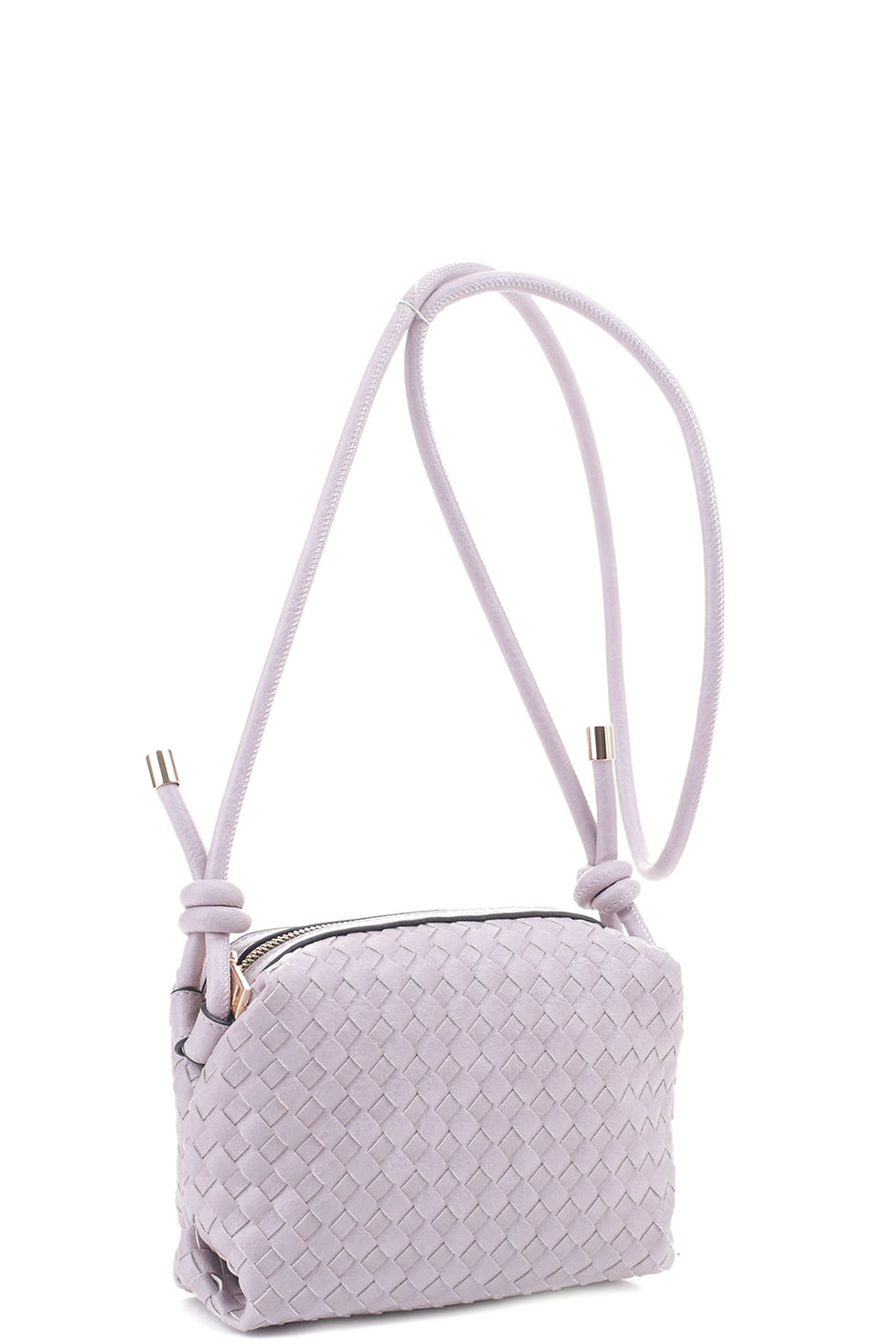 Thumbnail: Braid Texture Zipper Crossbody Bag