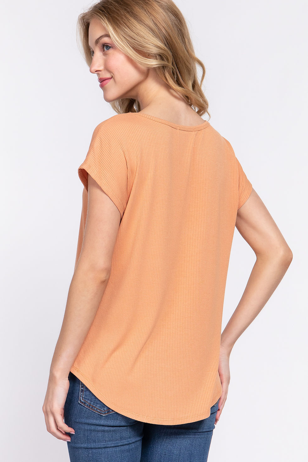 Thumbnail: Short Dolman Slv Rib Knit Top        