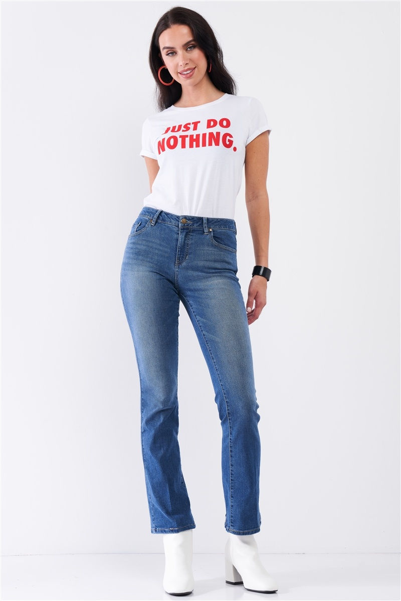 Thumbnail: Medium Blue Denim High Waisted Skinny Boot Recycled Jeans 