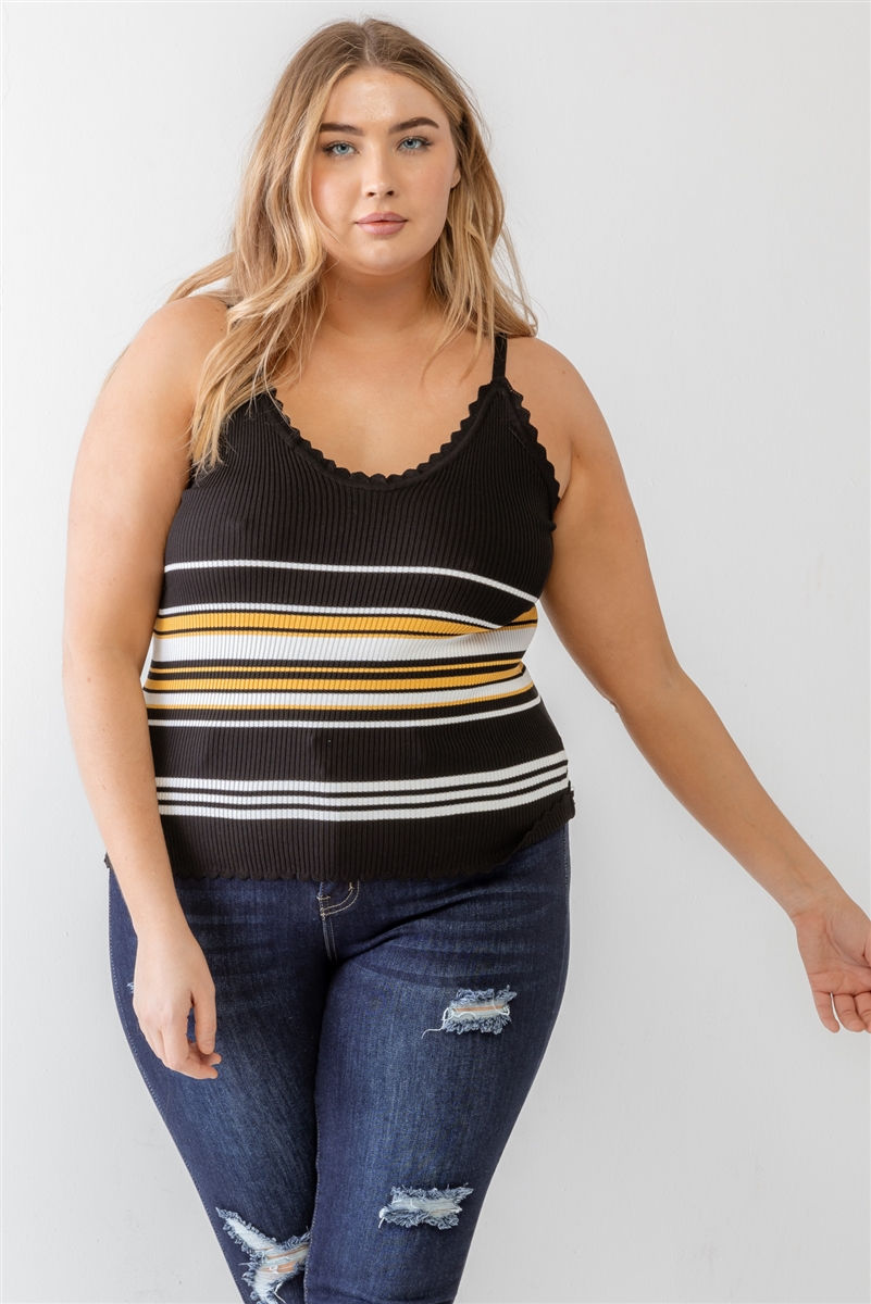 Thumbnail: Plus Ribbed Ruffle Tank Top