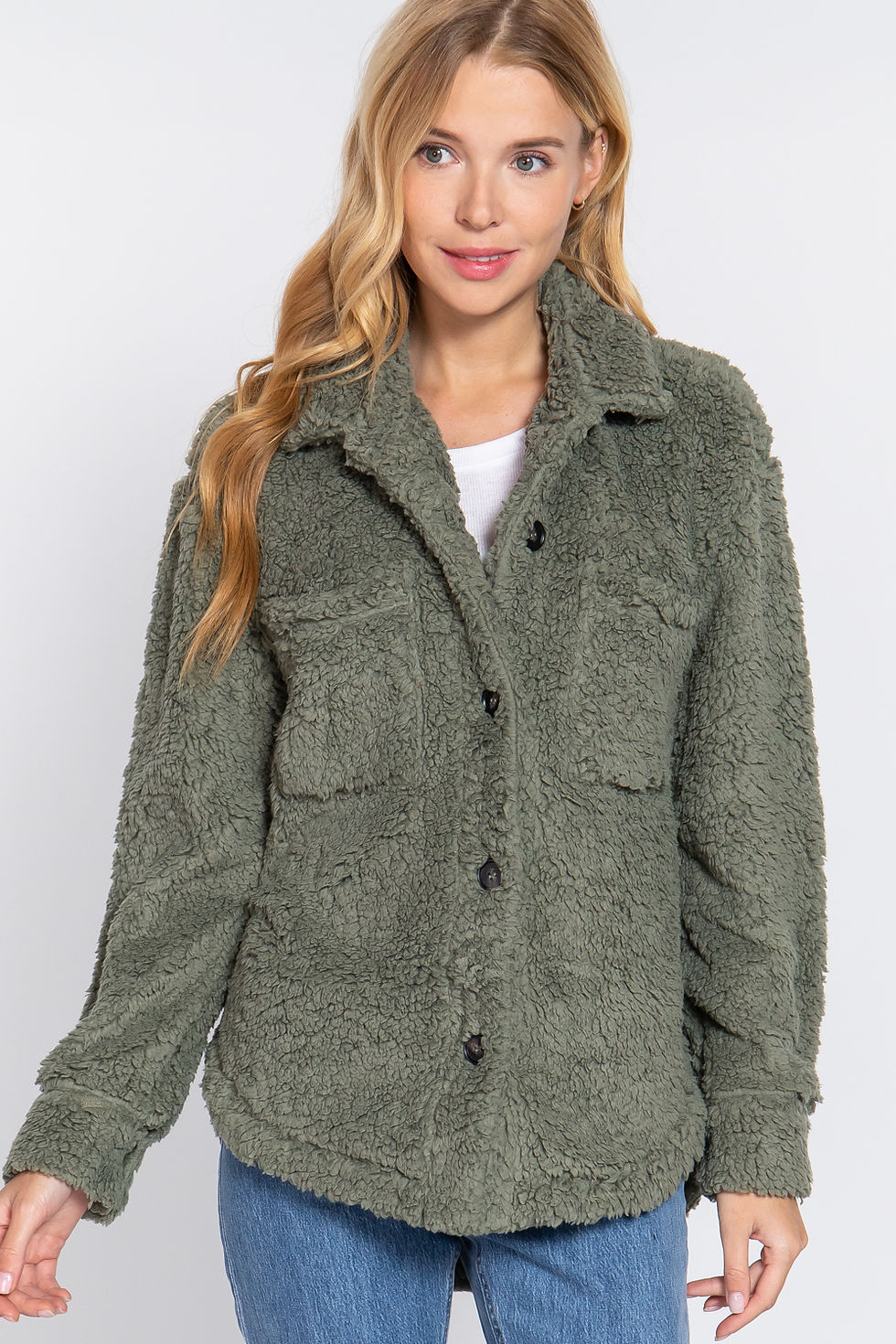 Thumbnail: Long Slv Flap Pocket Oversize Jacket 