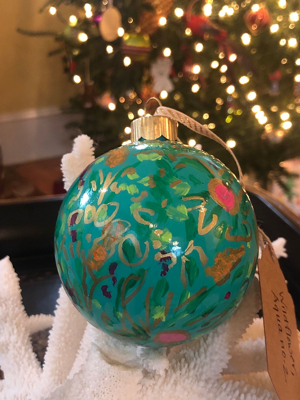Thumbnail: Wildflower Ornament, Aqua no. 2