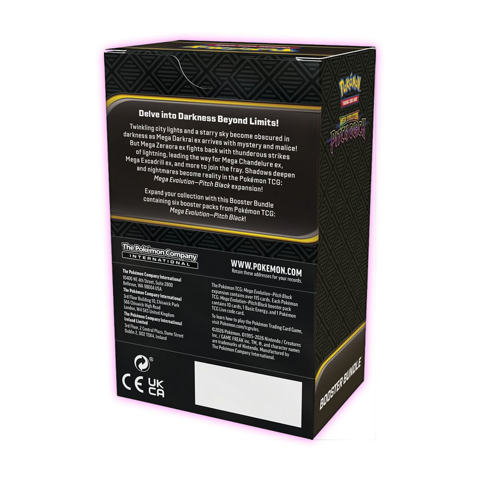 Thumbnail: Pitch Black Booster Bundle - Pokémon TCG: Mega Evolution - Back View - Triple 3 Collectibles