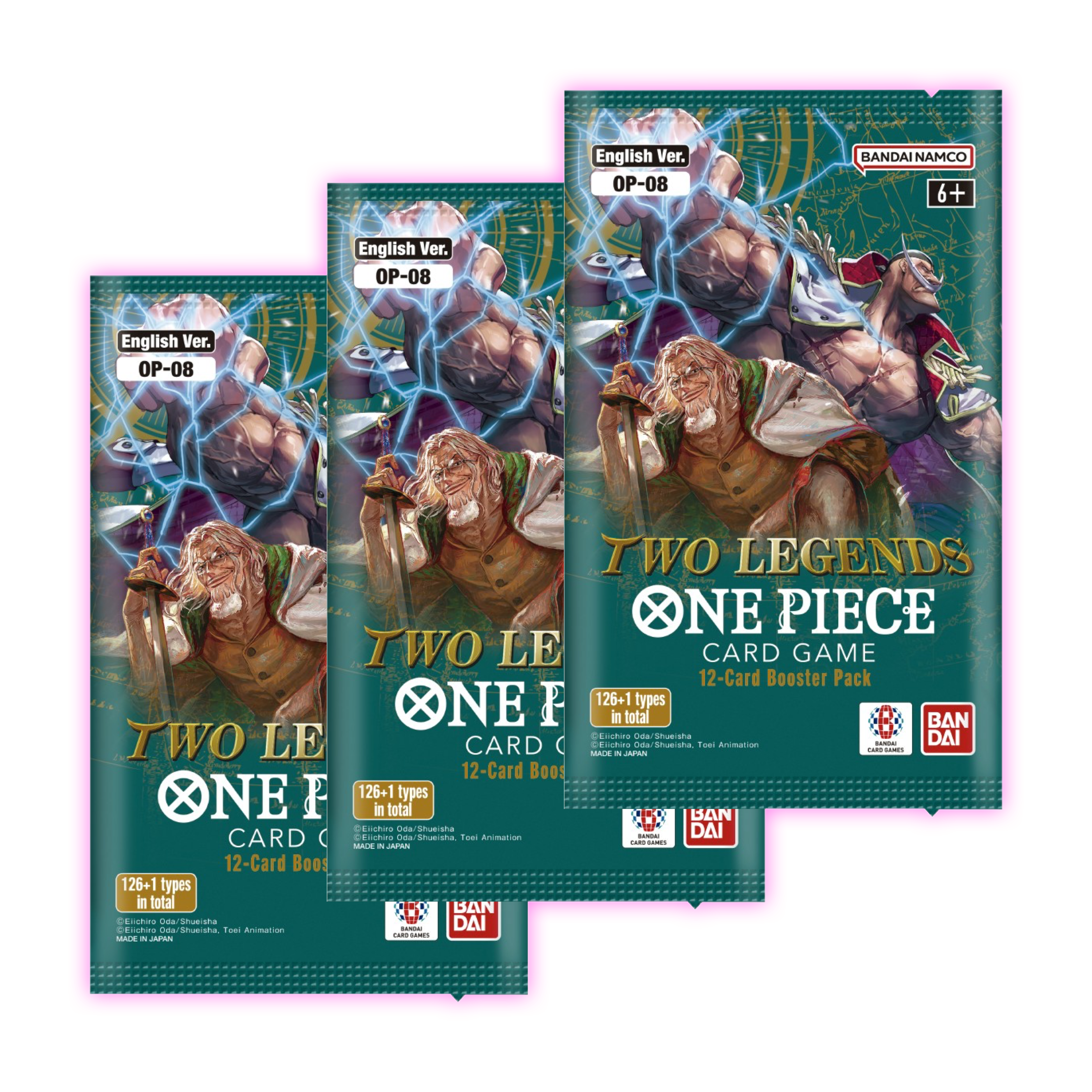 3x One Piece Card Game - Two Legends [OP-08] Booster packs