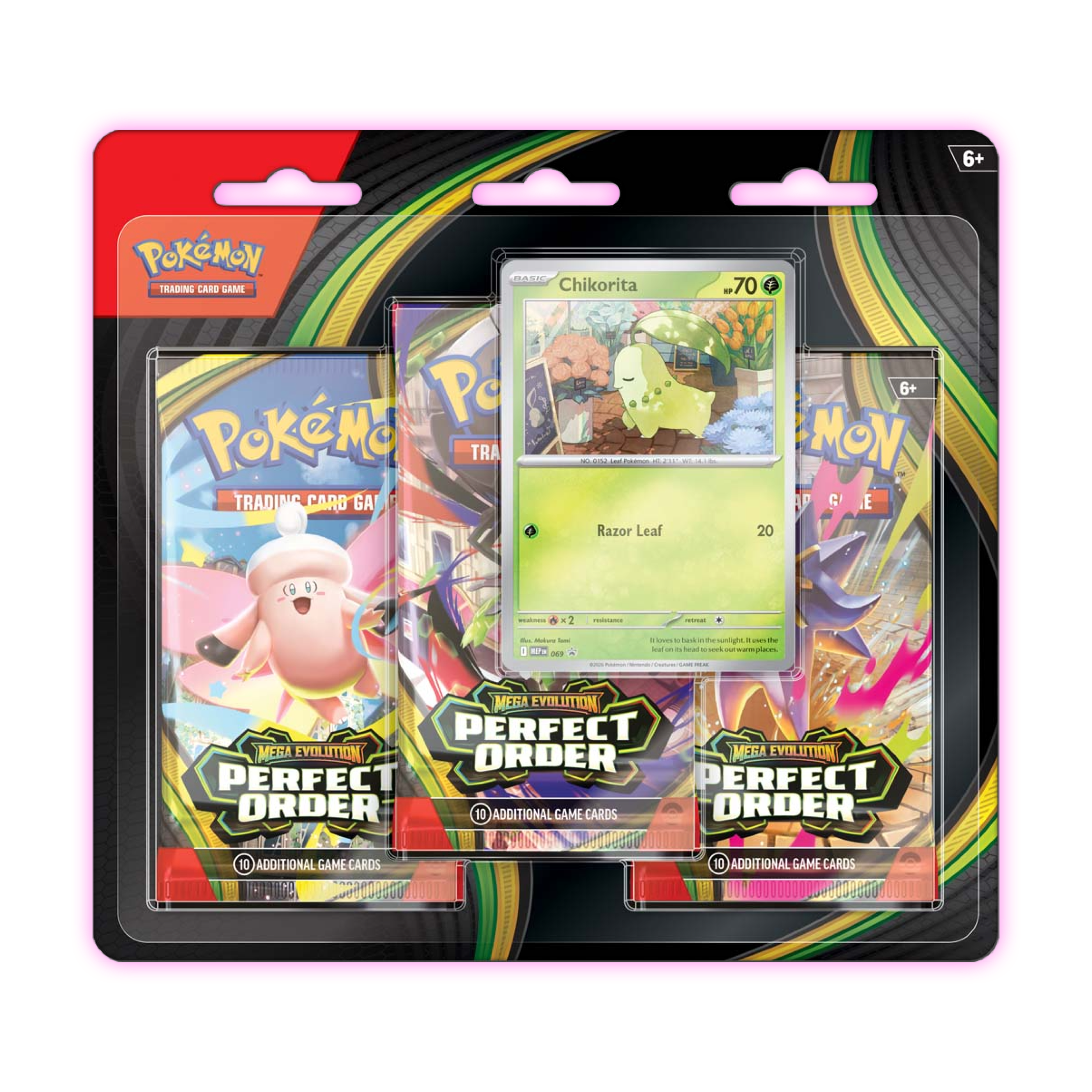 Pokémon TCG: Mega Evolution—Perfect Order 3-Booster Blister - Front View - Triple 3 Collectibles